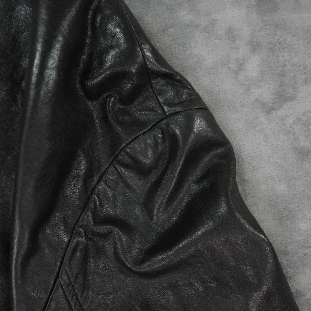 VTG The Territory Ahead Leather‎ Blazer Mens Large Black Jacket Classic READ MOB